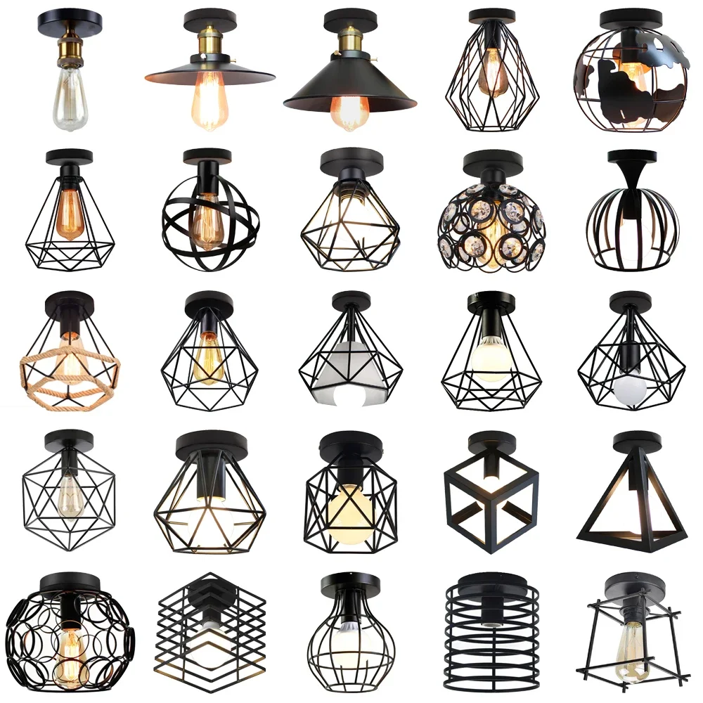 Decor Lighting Returns - Vintage ijzeren plafondlamp retourgang vestibule kleine