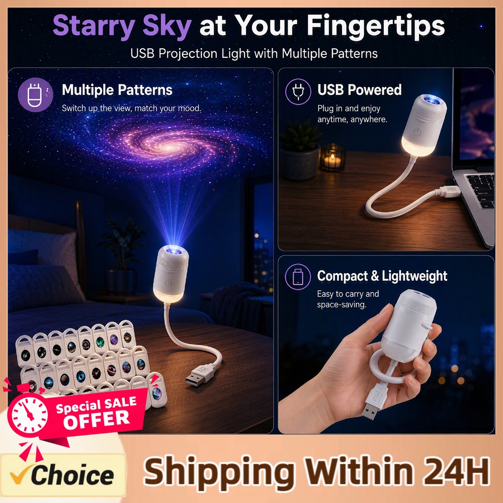Star Projector Night - USB Sterrenhemel Projectorlamp HD Galaxy Sterren-