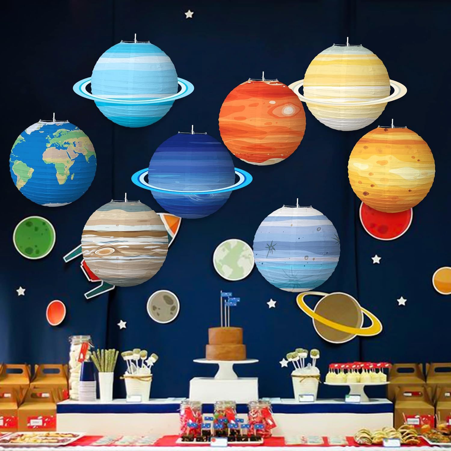 Lantern Paper Solar - Zonnestelsel Creatieve Planeet Papieren Lantaarns Kinderverjaardag