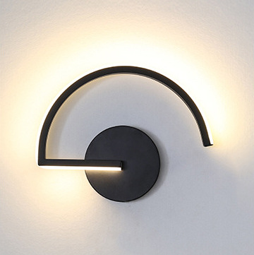 Led Lighting Decor - Moderne Scandinavische LED-wandlamp, minimalistische zwarte geometrische