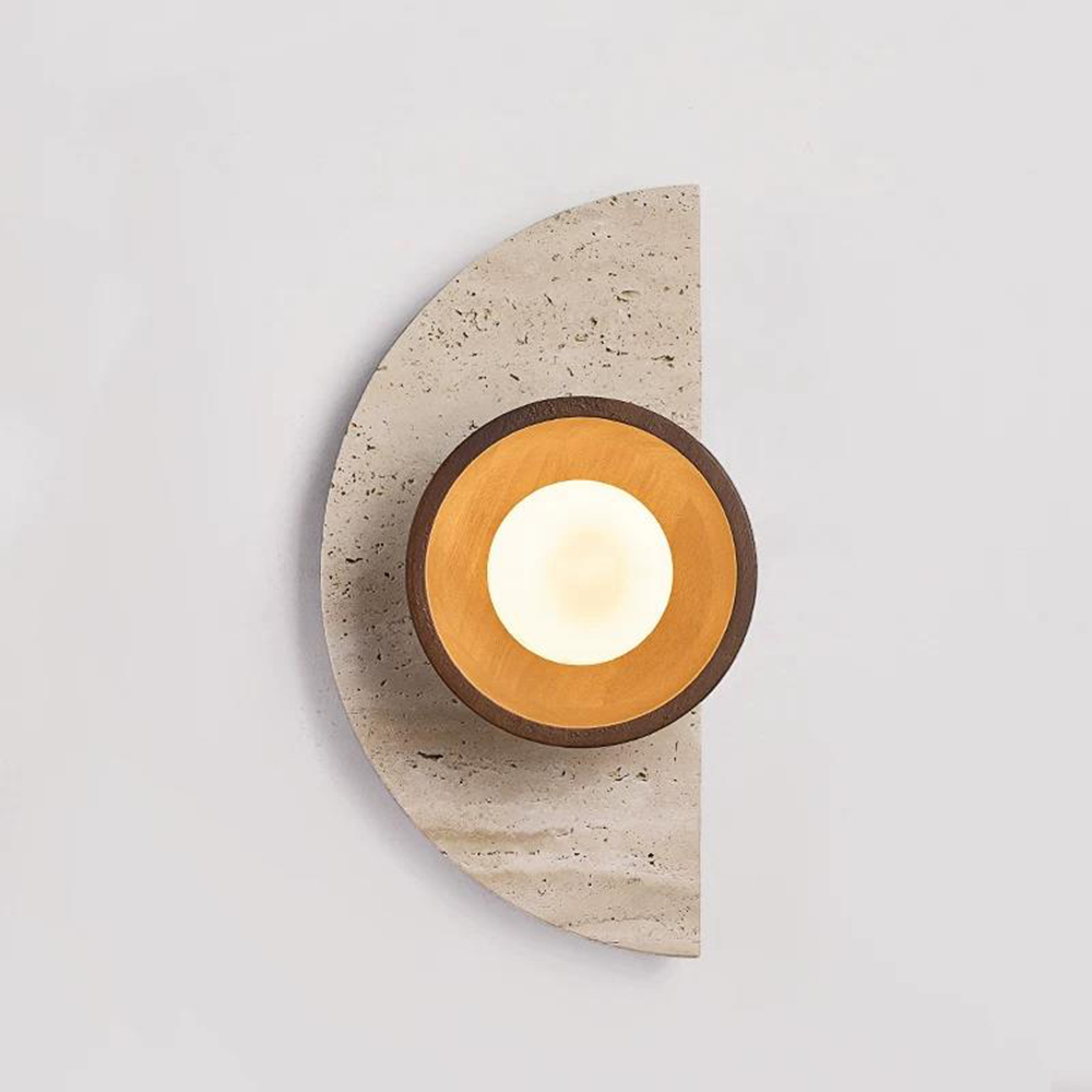 Decor Lighting Cy - Ontwerpers creatieve halfronde natuursteen LED-wandlamp Woonkamer