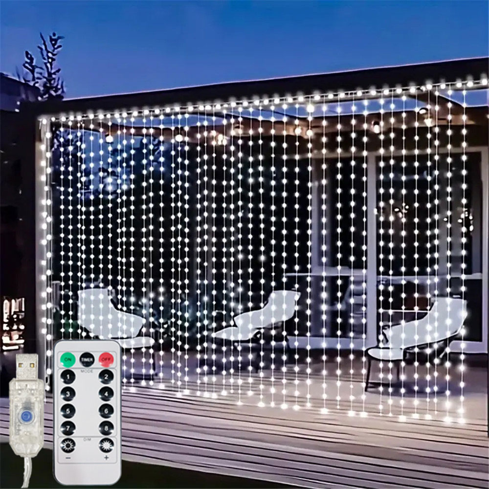Fairy Light Curtain - 3/6M USB LED-gordijn 8 modi afstandsbediening