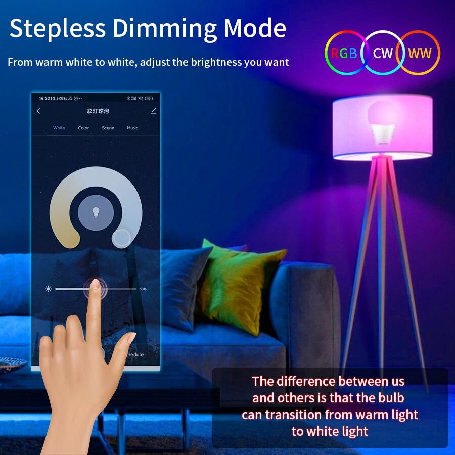 Tuya Bluetooth LED-lamp dimbaa - Colour Changing Bulb recensie en prijs