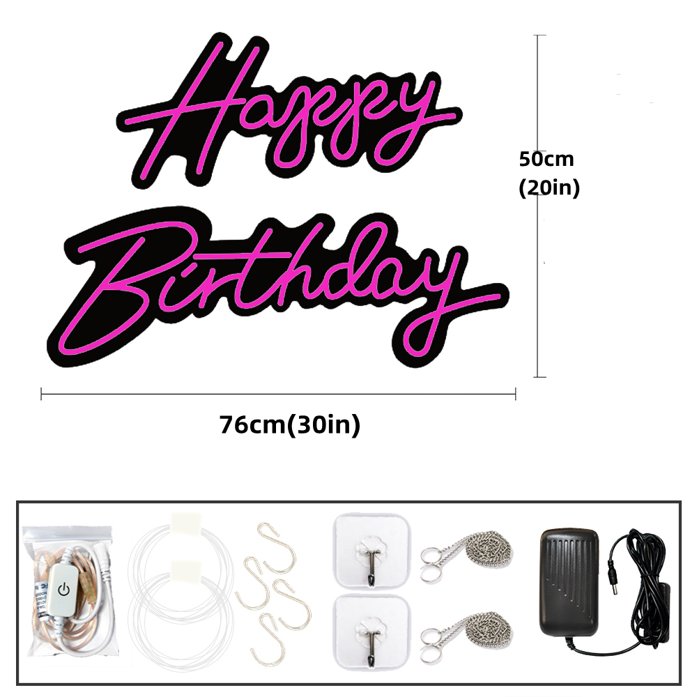 Groot formaat 'Happy Birthday' - Neon Sign Custom Led recensie en prijs