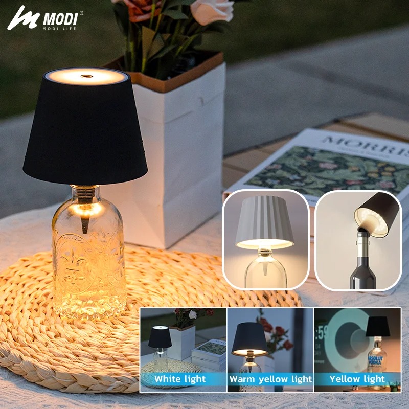Draadloze fles-tafellamp met a - Colour Changing Bulb recensie en prijs
