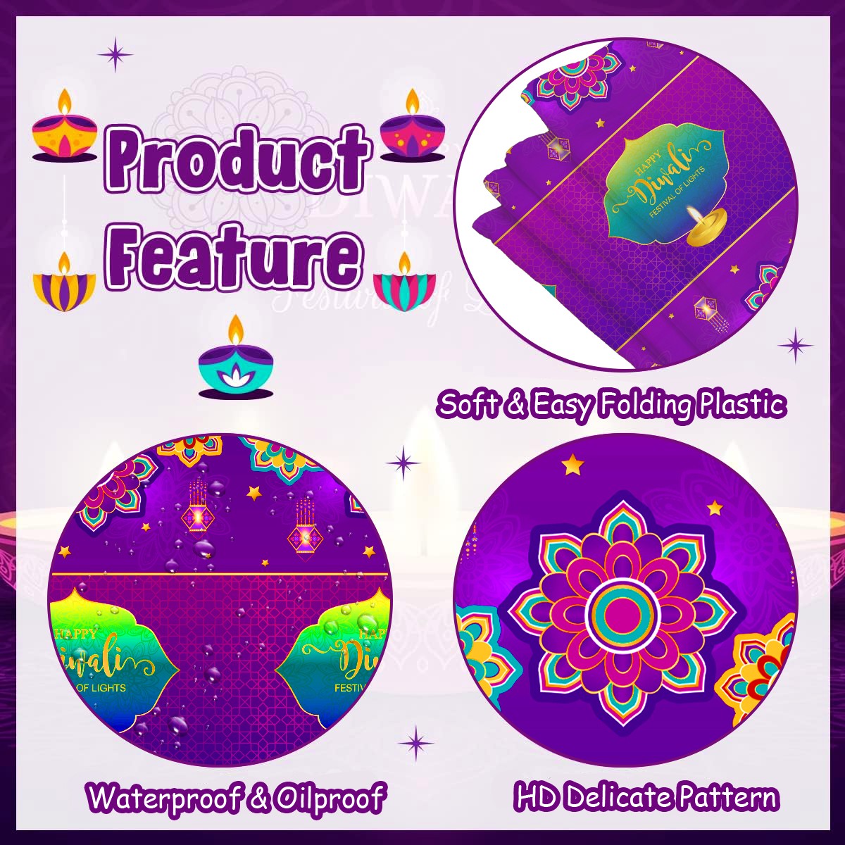Gelukkige Diwali Tafelkleed, I - Decor Lighting India recensie en prijs