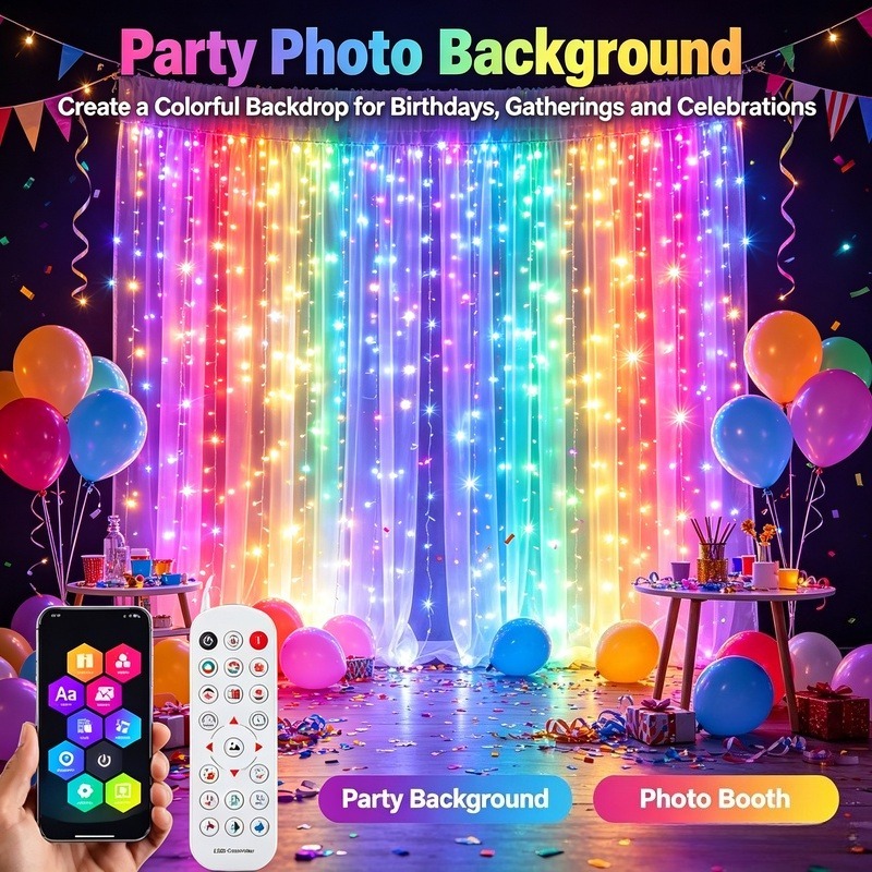 USB-aangedreven, app-gestuurde - Fairy Light Curtain recensie en prijs