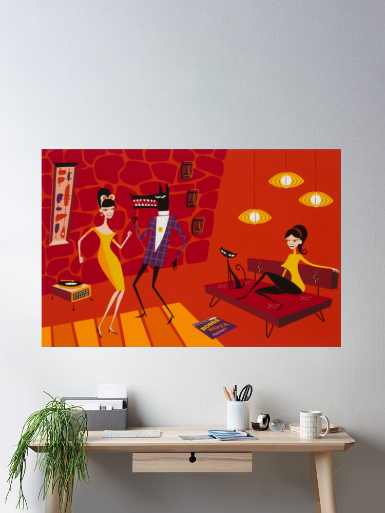Josh Agle Bossa Nova nu foto c - Nova Decor & Lighting Vase Glass Brun 26Cm recensie en prijs